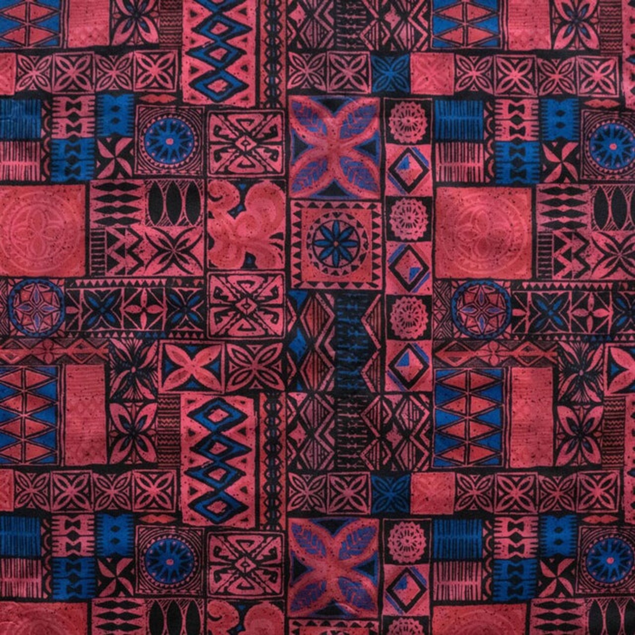 1 Yard Traditional Polynesian Tapa Design Fabric 100% Polyester 60 Inches Width